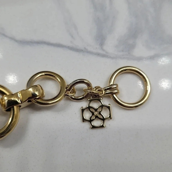 Gold Toned Rhinestone Toggle Bracelet - Picture 5 of 12